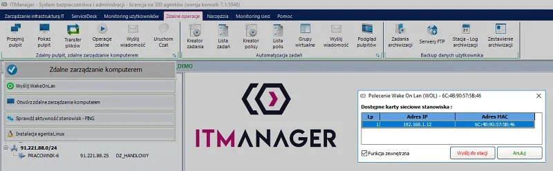 Funkcja WOL w ITManager